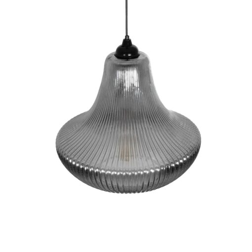 GLOBOSTAR® VERRE 206-0021 Μοντέρνο Κρεμαστό Φωτιστικό Οροφής με Ντουί 1 x E27 AC 220-240V IP20 – Μαύρο Φιμέ – Μ38 x Π38 x Υ34cm