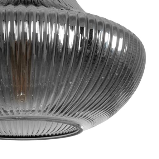 GLOBOSTAR® VERRE 206-0021 Μοντέρνο Κρεμαστό Φωτιστικό Οροφής με Ντουί 1 x E27 AC 220-240V IP20 – Μαύρο Φιμέ – Μ38 x Π38 x Υ34cm