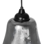 GLOBOSTAR® VERRE 206-0021 Μοντέρνο Κρεμαστό Φωτιστικό Οροφής με Ντουί 1 x E27 AC 220-240V IP20 – Μαύρο Φιμέ – Μ38 x Π38 x Υ34cm