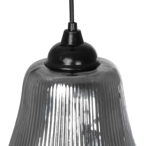 GLOBOSTAR® VERRE 206-0021 Μοντέρνο Κρεμαστό Φωτιστικό Οροφής με Ντουί 1 x E27 AC 220-240V IP20 – Μαύρο Φιμέ – Μ38 x Π38 x Υ34cm