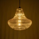 GLOBOSTAR® VERRE 206-0022 Μοντέρνο Κρεμαστό Φωτιστικό Οροφής με Ντουί 1 x E27 AC 220-240V IP20 – Mελί – Μ38 x Π38 x Υ34cm