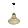 GLOBOSTAR® VERRE 206-0022 Μοντέρνο Κρεμαστό Φωτιστικό Οροφής με Ντουί 1 x E27 AC 220-240V IP20 – Mελί – Μ38 x Π38 x Υ34cm
