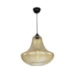 GLOBOSTAR® VERRE 206-0022 Μοντέρνο Κρεμαστό Φωτιστικό Οροφής με Ντουί 1 x E27 AC 220-240V IP20 – Mελί – Μ38 x Π38 x Υ34cm