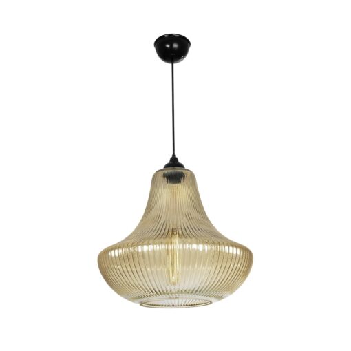 GLOBOSTAR® VERRE 206-0022 Μοντέρνο Κρεμαστό Φωτιστικό Οροφής με Ντουί 1 x E27 AC 220-240V IP20 – Mελί – Μ38 x Π38 x Υ34cm