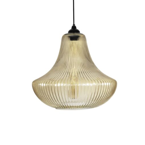 GLOBOSTAR® VERRE 206-0022 Μοντέρνο Κρεμαστό Φωτιστικό Οροφής με Ντουί 1 x E27 AC 220-240V IP20 – Mελί – Μ38 x Π38 x Υ34cm