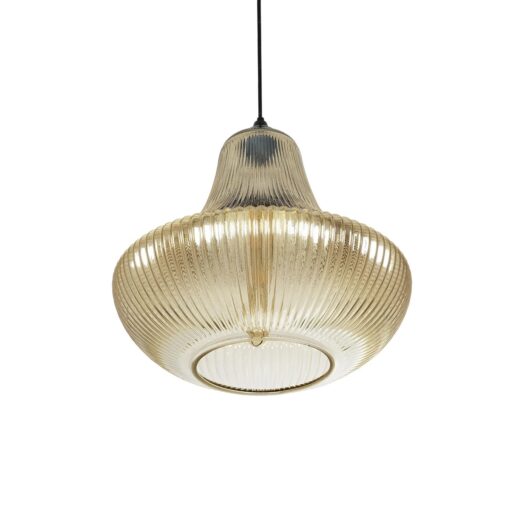 GLOBOSTAR® VERRE 206-0022 Μοντέρνο Κρεμαστό Φωτιστικό Οροφής με Ντουί 1 x E27 AC 220-240V IP20 – Mελί – Μ38 x Π38 x Υ34cm