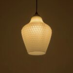 GLOBOSTAR® SKLO 206-0023 Μοντέρνο Κρεμαστό Φωτιστικό Οροφής με Ντουί 1 x E27 AC 220-240V IP20 – Λευκό – Μ22 x Π22 x Υ31cm