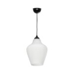 GLOBOSTAR® SKLO 206-0023 Μοντέρνο Κρεμαστό Φωτιστικό Οροφής με Ντουί 1 x E27 AC 220-240V IP20 – Λευκό – Μ22 x Π22 x Υ31cm