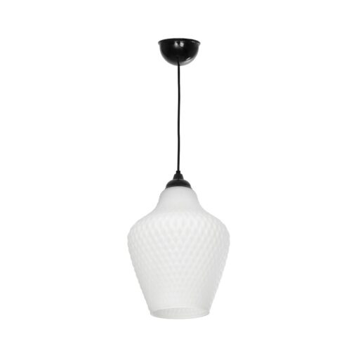 GLOBOSTAR® SKLO 206-0023 Μοντέρνο Κρεμαστό Φωτιστικό Οροφής με Ντουί 1 x E27 AC 220-240V IP20 – Λευκό – Μ22 x Π22 x Υ31cm