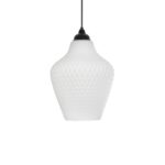 GLOBOSTAR® SKLO 206-0023 Μοντέρνο Κρεμαστό Φωτιστικό Οροφής με Ντουί 1 x E27 AC 220-240V IP20 – Λευκό – Μ22 x Π22 x Υ31cm