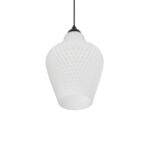 GLOBOSTAR® SKLO 206-0023 Μοντέρνο Κρεμαστό Φωτιστικό Οροφής με Ντουί 1 x E27 AC 220-240V IP20 – Λευκό – Μ22 x Π22 x Υ31cm