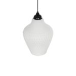 GLOBOSTAR® SKLO 206-0023 Μοντέρνο Κρεμαστό Φωτιστικό Οροφής με Ντουί 1 x E27 AC 220-240V IP20 – Λευκό – Μ22 x Π22 x Υ31cm