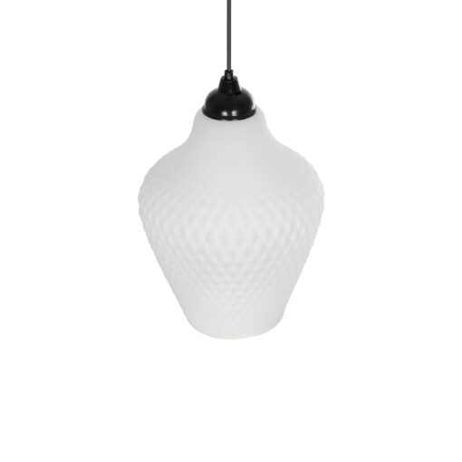 GLOBOSTAR® SKLO 206-0023 Μοντέρνο Κρεμαστό Φωτιστικό Οροφής με Ντουί 1 x E27 AC 220-240V IP20 – Λευκό – Μ22 x Π22 x Υ31cm
