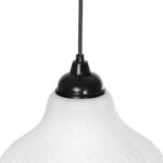 GLOBOSTAR® SKLO 206-0023 Μοντέρνο Κρεμαστό Φωτιστικό Οροφής με Ντουί 1 x E27 AC 220-240V IP20 – Λευκό – Μ22 x Π22 x Υ31cm