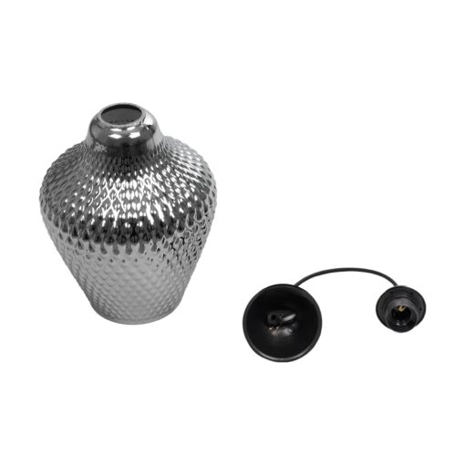 GLOBOSTAR® SKLO 206-0024 Μοντέρνο Κρεμαστό Φωτιστικό Οροφής με Ντουί 1 x E27 AC 220-240V IP20 – Μαύρο Φιμέ – Μ22 x Π22 x Υ31cm
