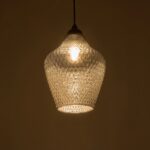 GLOBOSTAR® SKLO 206-0024 Μοντέρνο Κρεμαστό Φωτιστικό Οροφής με Ντουί 1 x E27 AC 220-240V IP20 – Μαύρο Φιμέ – Μ22 x Π22 x Υ31cm