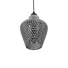 GLOBOSTAR® SKLO 206-0024 Μοντέρνο Κρεμαστό Φωτιστικό Οροφής με Ντουί 1 x E27 AC 220-240V IP20 – Μαύρο Φιμέ – Μ22 x Π22 x Υ31cm