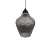 GLOBOSTAR® SKLO 206-0024 Μοντέρνο Κρεμαστό Φωτιστικό Οροφής με Ντουί 1 x E27 AC 220-240V IP20 – Μαύρο Φιμέ – Μ22 x Π22 x Υ31cm