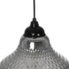 GLOBOSTAR® SKLO 206-0024 Μοντέρνο Κρεμαστό Φωτιστικό Οροφής με Ντουί 1 x E27 AC 220-240V IP20 – Μαύρο Φιμέ – Μ22 x Π22 x Υ31cm