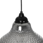 GLOBOSTAR® SKLO 206-0024 Μοντέρνο Κρεμαστό Φωτιστικό Οροφής με Ντουί 1 x E27 AC 220-240V IP20 – Μαύρο Φιμέ – Μ22 x Π22 x Υ31cm