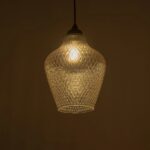 GLOBOSTAR® SKLO 206-0025 Μοντέρνο Κρεμαστό Φωτιστικό Οροφής με Ντουί 1 x E27 AC 220-240V IP20 – Mελί – Μ22 x Π22 x Υ31cm