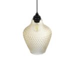 GLOBOSTAR® SKLO 206-0025 Μοντέρνο Κρεμαστό Φωτιστικό Οροφής με Ντουί 1 x E27 AC 220-240V IP20 – Mελί – Μ22 x Π22 x Υ31cm