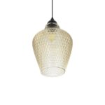 GLOBOSTAR® SKLO 206-0025 Μοντέρνο Κρεμαστό Φωτιστικό Οροφής με Ντουί 1 x E27 AC 220-240V IP20 – Mελί – Μ22 x Π22 x Υ31cm