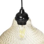 GLOBOSTAR® SKLO 206-0025 Μοντέρνο Κρεμαστό Φωτιστικό Οροφής με Ντουί 1 x E27 AC 220-240V IP20 – Mελί – Μ22 x Π22 x Υ31cm