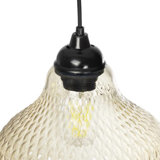 GLOBOSTAR® SKLO 206-0025 Μοντέρνο Κρεμαστό Φωτιστικό Οροφής με Ντουί 1 x E27 AC 220-240V IP20 – Mελί – Μ22 x Π22 x Υ31cm
