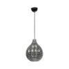 GLOBOSTAR® BASTIK 206-0026 Μοντέρνο Κρεμαστό Φωτιστικό Οροφής με Ντουί 1 x E27 AC 220-240V IP20 – Μαύρο Φιμέ – Μ22 x Π22 x Υ26cm