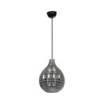 GLOBOSTAR® BASTIK 206-0026 Μοντέρνο Κρεμαστό Φωτιστικό Οροφής με Ντουί 1 x E27 AC 220-240V IP20 – Μαύρο Φιμέ – Μ22 x Π22 x Υ26cm