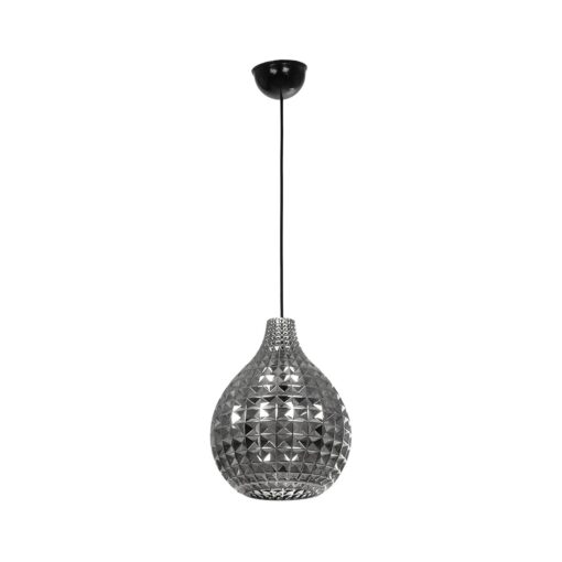 GLOBOSTAR® BASTIK 206-0026 Μοντέρνο Κρεμαστό Φωτιστικό Οροφής με Ντουί 1 x E27 AC 220-240V IP20 – Μαύρο Φιμέ – Μ22 x Π22 x Υ26cm