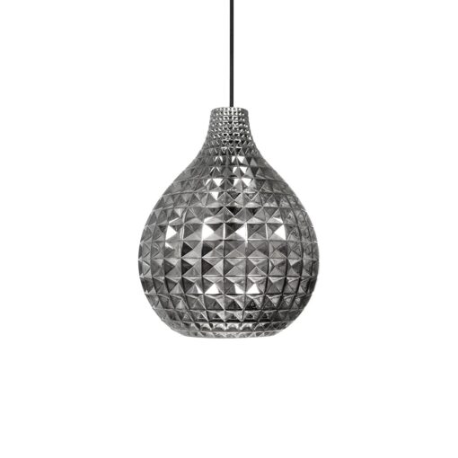 GLOBOSTAR® BASTIK 206-0026 Μοντέρνο Κρεμαστό Φωτιστικό Οροφής με Ντουί 1 x E27 AC 220-240V IP20 – Μαύρο Φιμέ – Μ22 x Π22 x Υ26cm