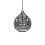 GLOBOSTAR® BASTIK 206-0026 Μοντέρνο Κρεμαστό Φωτιστικό Οροφής με Ντουί 1 x E27 AC 220-240V IP20 – Μαύρο Φιμέ – Μ22 x Π22 x Υ26cm