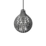 GLOBOSTAR® BASTIK 206-0026 Μοντέρνο Κρεμαστό Φωτιστικό Οροφής με Ντουί 1 x E27 AC 220-240V IP20 – Μαύρο Φιμέ – Μ22 x Π22 x Υ26cm