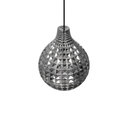 GLOBOSTAR® BASTIK 206-0026 Μοντέρνο Κρεμαστό Φωτιστικό Οροφής με Ντουί 1 x E27 AC 220-240V IP20 – Μαύρο Φιμέ – Μ22 x Π22 x Υ26cm