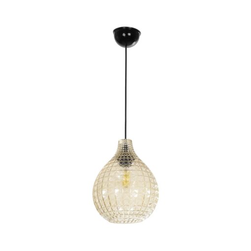 GLOBOSTAR® BASTIK 206-0027 Μοντέρνο Κρεμαστό Φωτιστικό Οροφής με Ντουί 1 x E27 AC 220-240V IP20 – Mελί – Μ22 x Π22 x Υ26cm