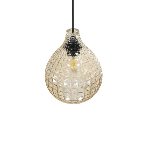 GLOBOSTAR® BASTIK 206-0027 Μοντέρνο Κρεμαστό Φωτιστικό Οροφής με Ντουί 1 x E27 AC 220-240V IP20 – Mελί – Μ22 x Π22 x Υ26cm