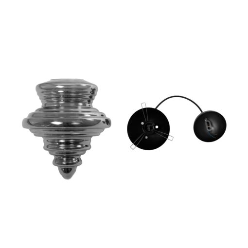 GLOBOSTAR® CORTE 206-0028 Μοντέρνο Κρεμαστό Φωτιστικό Οροφής με Ντουί 1 x E27 AC 220-240V IP20 – Μαύρο Φιμέ – Μ25 x Π25 x Υ30cm