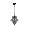 GLOBOSTAR® CORTE 206-0028 Μοντέρνο Κρεμαστό Φωτιστικό Οροφής με Ντουί 1 x E27 AC 220-240V IP20 – Μαύρο Φιμέ – Μ25 x Π25 x Υ30cm