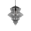 GLOBOSTAR® CORTE 206-0028 Μοντέρνο Κρεμαστό Φωτιστικό Οροφής με Ντουί 1 x E27 AC 220-240V IP20 – Μαύρο Φιμέ – Μ25 x Π25 x Υ30cm