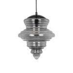 GLOBOSTAR® CORTE 206-0028 Μοντέρνο Κρεμαστό Φωτιστικό Οροφής με Ντουί 1 x E27 AC 220-240V IP20 – Μαύρο Φιμέ – Μ25 x Π25 x Υ30cm