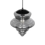 GLOBOSTAR® CORTE 206-0028 Μοντέρνο Κρεμαστό Φωτιστικό Οροφής με Ντουί 1 x E27 AC 220-240V IP20 – Μαύρο Φιμέ – Μ25 x Π25 x Υ30cm