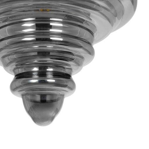 GLOBOSTAR® CORTE 206-0028 Μοντέρνο Κρεμαστό Φωτιστικό Οροφής με Ντουί 1 x E27 AC 220-240V IP20 – Μαύρο Φιμέ – Μ25 x Π25 x Υ30cm