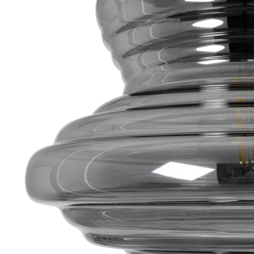GLOBOSTAR® CORTE 206-0028 Μοντέρνο Κρεμαστό Φωτιστικό Οροφής με Ντουί 1 x E27 AC 220-240V IP20 – Μαύρο Φιμέ – Μ25 x Π25 x Υ30cm
