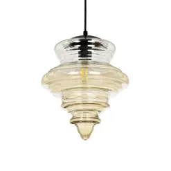 GLOBOSTAR® CORTE 206-0029 Μοντέρνο Κρεμαστό Φωτιστικό Οροφής με Ντουί 1 x E27 AC 220-240V IP20 - Mελί - Μ25 x Π25 x Υ30cm