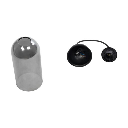 GLOBOSTAR® TUBE 206-0030 Μοντέρνο Κρεμαστό Φωτιστικό Οροφής με Ντουί 1 x E27 AC 220-240V IP20 – Μαύρο Φιμέ – Μ10 x Π10 x Υ24cm