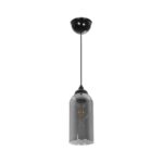 GLOBOSTAR® TUBE 206-0030 Μοντέρνο Κρεμαστό Φωτιστικό Οροφής με Ντουί 1 x E27 AC 220-240V IP20 – Μαύρο Φιμέ – Μ10 x Π10 x Υ24cm