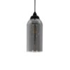 GLOBOSTAR® TUBE 206-0030 Μοντέρνο Κρεμαστό Φωτιστικό Οροφής με Ντουί 1 x E27 AC 220-240V IP20 – Μαύρο Φιμέ – Μ10 x Π10 x Υ24cm