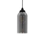 GLOBOSTAR® TUBE 206-0030 Μοντέρνο Κρεμαστό Φωτιστικό Οροφής με Ντουί 1 x E27 AC 220-240V IP20 – Μαύρο Φιμέ – Μ10 x Π10 x Υ24cm